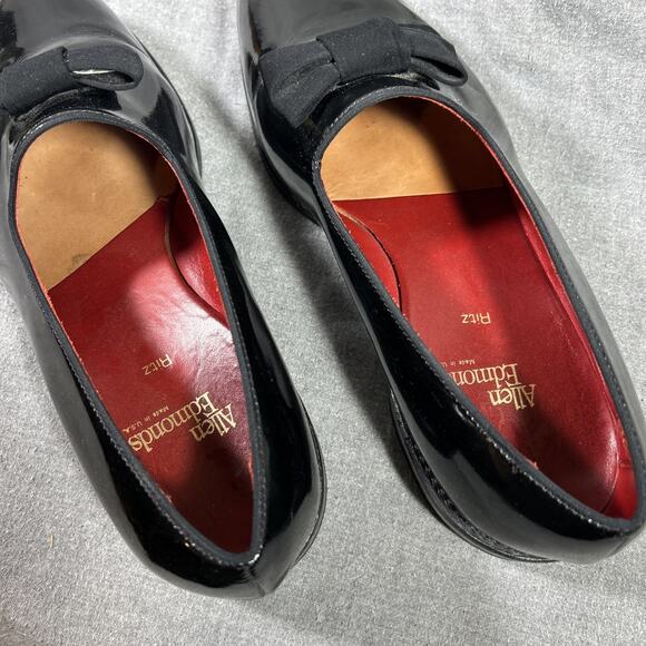 Allen Edmonds Men's Ritz Black Patent Leather Tuxedo Loafers Bow Slip On 8.5 3E - Picture 5 of 11